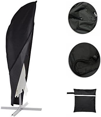 SUSUO 600D Oxford Patio Umbrella Cover for Outdoor Market Umbrellas with Zipper Waterproof - Fits 7ft to 11ft Umbrellas (Cantilever Umbrella Cover)