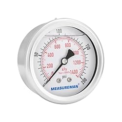 MEASUREMAN 2-1/2inch Dial Size, Glycerin Filled