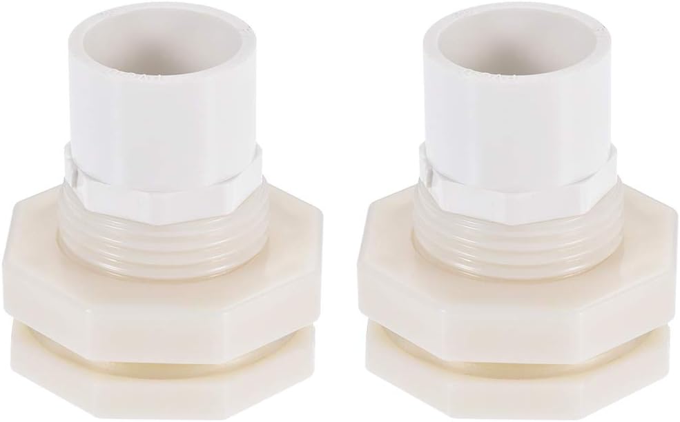 sourcing map Bulkhead Fitting, G3/4 Female 1.38" Male, Tube Adaptor Fitting, with Silicone Gasket and Pipe Connector
