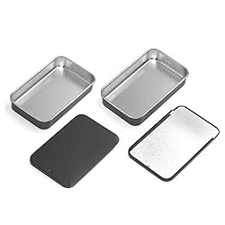 Gere 6 Pack Metal Rectangular Sliding Lid Tin Boxes