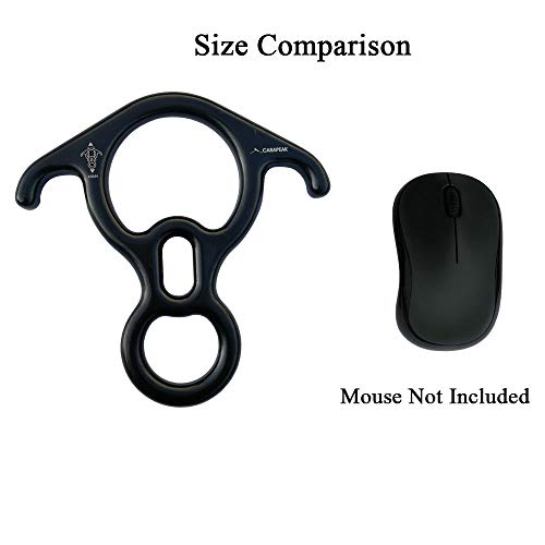 CARAPEAK 40kN Heavy Duty Large Climbing Figure 8 Descender with Ears, Aluminium Alloy Rescue Eight Descender, Figure of 8 Belay Device for Rappelling, Tree Climbing, Aerial Silks Rigging