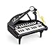 Mallya 24 Keys Keyboard Kids Toy Piano with Microphone - Black