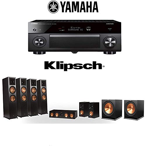 Klipsch RP-8060FA 7.2.4 Dolby Atmos Home Theater System with Yamaha AVENTAGE RX-A3080 9.2-Channel 4K Home Theater AV Receiver