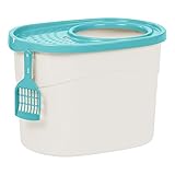 IRIS USA Large Simple Round Top Entry Cat Litter