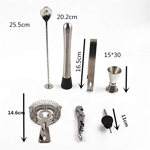 CaoQuanBaiHuoDian Haushalts-Cocktail-Shaker-Set 12 Stück Cocktail Shaker Set Barkeeper Set mit stilvollem Bambus-Rack… – Bild 5