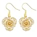 DEFAITH Mother's Day Jewelry 24K Gold Rose Earrings Ivory - Made from Fresh Rose, Last Forever - Unique Anniversary Gifts for Her Women Wife Girlfriend