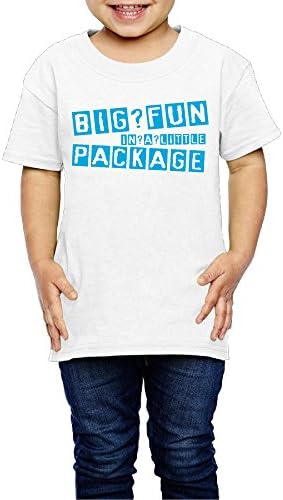 UUe Big Fun In A Little Package Unisex Kids Cotton 2-6 Years Old Children T-shirt White 2 Toddler