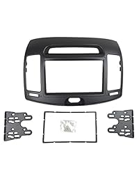 DKMUS Kit de fascia de radio de rociador estéreo para auto para Hyundai Elantra (HD) 2006 2010, Avante (HD) 2006 2010 Instalación del marco del panel de ajuste Doble Din (negro)