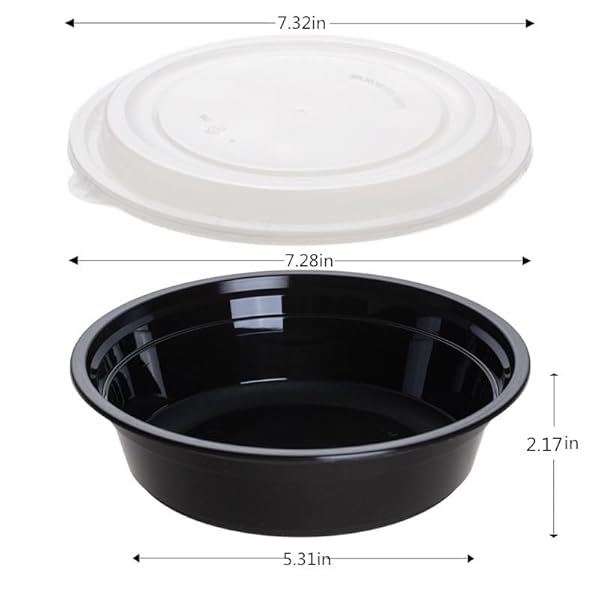 PLASPAPIER 32 OZ ROUND MEAL PREP BOWLS (50-PACK) – REUSABLE, BPA-FREE, FREEZER & DISHWASHER SAFE – PERFECT FOR SOUPS, SALADS, FAMILY LEFTOVERS