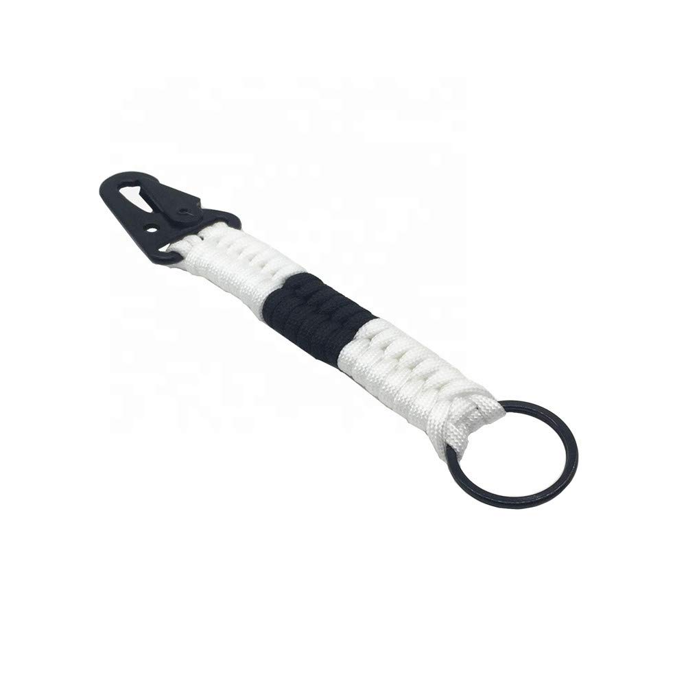 OSS-BJJ Combat Sports - Brazilian Jiu Jitsu Ranked Keychain - BJJ Keychain - Jiu Jitsu Keychain - Selection of Colours (White)