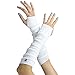 Luxury Divas White Long Arm Warmers With Thumb Hole