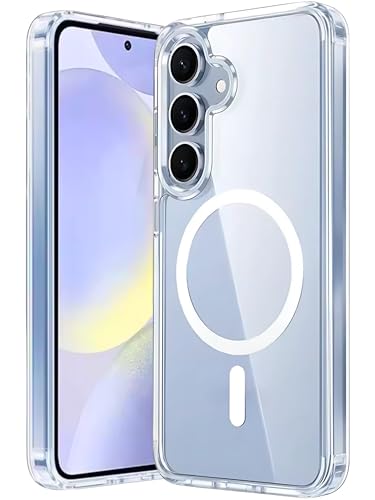 Capa para Samsung [Galaxy S25 FE] Capinha Slim Premium com [Proteção de Câmera] Magnetica Clear Case Transparente [Anti-Amarelamento], Compatível com MagSafe e Anti Impacto (6.7 Pol)