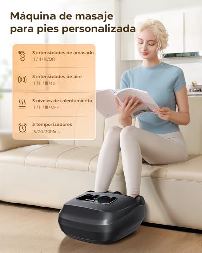 EaseZen Shiatsu Foot Massager with Heat, Foot Massager for Relaxation with Remote Control and LCD Display, Perfect Gift for Them/Them/Mother/Parents, Suitable up to Size 48