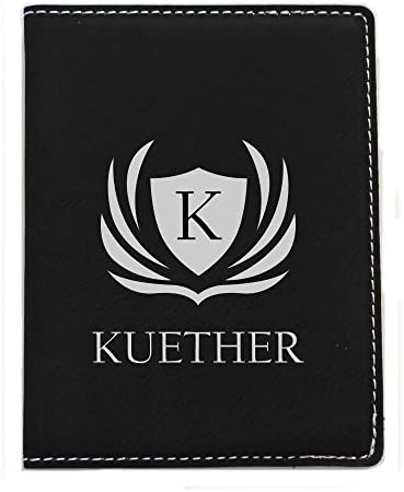 Personalized Passport Cover Holder Wallet - Black with Silver Text