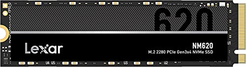 Lexar NM620 256GB SSD, M.2 2280 PCIe Gen3x4 NVMe 1.4 Internal SSD, Up to 3500MB/s Read, 1300MB/s Write, 3D NAND Flash Internal Solid State Drive for PC Enthusiasts and Gamers (LNM620X256G-RNNNG)