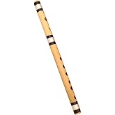 Arts Of India Flutes C Scale Natural Bamboo Flute (14 inches, Medium) Free Carry Bag