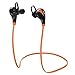 LEMFO Wireless Bluetooth Earphones Stereo Sweatproof for Sports Running Gym Compatible with Andorid IOS Mobile Phones (Orange)