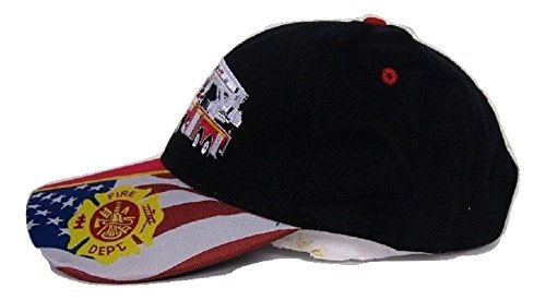 Fire Truck Engine USA Flag Dept Department Fighter Rescue Embroidered Cap Hat