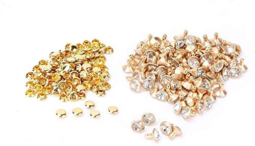 HEEPDD Crystal Rivets Studs, 8mm Rhinestones Tubular Metal Fasteners for Leather DIY Accessories Decorations Fashion Jewelry Craft Supplies for Clothes Shoes Bags โ image 1