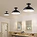 HMVPL Industrial Close to Ceiling Lamp, Metal Black Semi Flush Mounted Pendant Lighting Fixture Farmhouse Edison Light for Kitchen Island Dining Room Foyer Hallway Entryway (Set of 2)