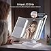 Anjou Makeup Mirror with Lights and Magnification 1X,2X,3X,10X, Lighted Vanity Mirror with Touch Screen Dimmable, Trifold Mirror with Lights and 360 Degree Rotation