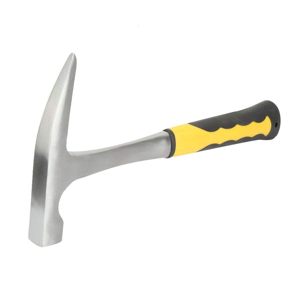 Double Head Flat Mouth Geological Survey Brick Duckbill Hammer,Rubber Handle,High Carbon Steel(Hammer Head 500g)