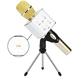 CrazyFire Wireless Karaoke Microphone,Bluetooth Handheld Karaoke Speakers Portable KTV Cellphone Microphone Voice Speaker with 2600mAh Battery for iPhone iPad iPod Android Phone