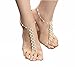 Vintage Imitation Pearls Bride Ankle Bracelet Crochet Anklets for Women Barefoot Sandals Beach Wedding Foot Jewelry