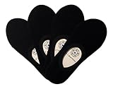 Q.T. Bamboo 4 Pack Women's Low Cut No Show Flat Boat Line Hidden Socks Cotton (Black)