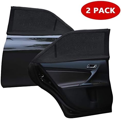 MerryXD Car Window Shade,【2019 Upgrade Version】 Breathable Mesh Car Rear Side Window Shade Cover Full Windows－Universal Fit for Most(95%) of Cars－Protect Kids Pet from The Sun,UV Rays－2 Pack