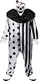 Kangaroo's Halloween Costumes - Killer Clown Costume, Black, White, Large (One Size Fits Most)