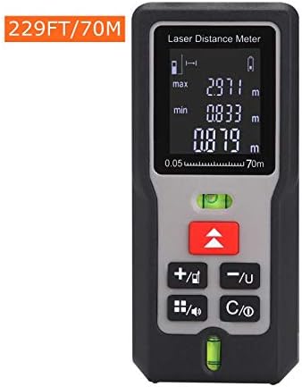 Laser Distance Measure 229FT/ 70m, Yoyika Handheld Laser Meter Measure with 2 Bubble Levels, Digital Distance Meter with LCD Backlight Display, Laser Measure Distance/Area/ Volume/Pythagorean