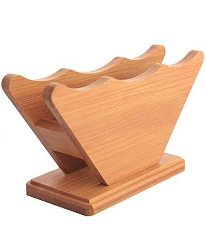 Kaffeefilter Halter,Saebye Kaffeefilterhalter, Erneuerbare Bambus fächerförmige Kaffeefilter Halterung für Filtertüten – Bild 5