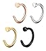 FIBO STEEL 18G 4PCS Stainless Steel Body Jewelry Piercing Nose Ring Hoop 4PCS 5/16