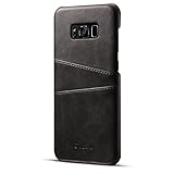 Samsung Galaxy S8 Wallet Phone Case, Slim PU Leather Back Case Cover With Credit Card Holder Black Case