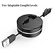 Retractable USB Cable, Acessorz 2in1 Micro USB Sync & Charge 1M Retractable Quick Charging Data High Speed Adapter Cable for iPhone X/Xs Max, iPhone 5s 6 6s 7 8 Plus,iPad,iPod,Android Phones (Black)