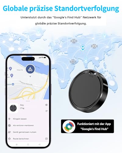 Tracker Android Smart Tag (Android Only) Key Finder Compatible with Google Find Hub App IP67 Tracker Tag Bluetooth KeyFinder for Suitcase/Luggage/Wallet