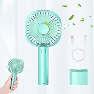 JUMKEET-Mini-Handheld-Portable-Fan-Desk-Fan-USB-Rechargeable-Battery-2600-mAh-Personal-Fan-with-Base-Table-Fan-Cooling-Electric-Sport-Fan-3-Speeds-for-Home-Travel-Office-Room-Outdoor-School-Blue Jumkeet Mini Handheld Portable Fan Desk Fan USB Rechargeable Battery 2600 mAh, Personal Fan with Base, Table Fan Cooling…