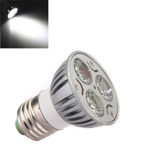 E27 3W 3-LED 6500K 240-Lumen White Light Spot Bulb 110-260V.