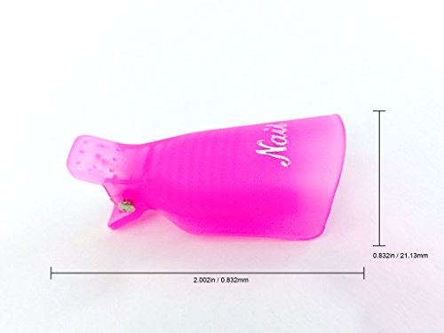 Beauticom 10Pcs *HOT PINKY RED* Acrylic Nail Art Soak Off Cap Clip UV Gel Polish Remover Wrap Reusable Keeper Manicure Tool