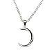 Linana Women's Silver Moon Pendant Necklace First Quarter + Gift Bag