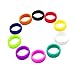 ThreeBulls 10 Pack Wedding Band Pack for Men Women Flexible Comfort Sport Love Ring Silicone Wedding Ring- Birthday or Anniversary Black red blue yellow pink sky blue white orange green purple