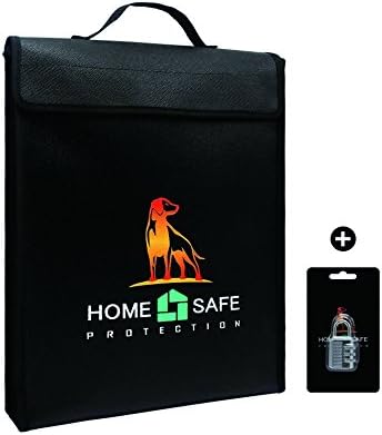 Fireproof Safety Bag For Money &amp; Document Or Laptop - Non-itchy,Fire And Water Resistant, Zipper Closure, Silicone Coated Fiberglass Security Briefcase For Maximum Storage