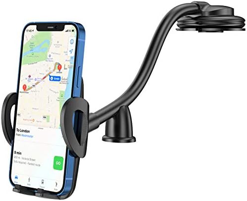 CTYBB Car Phone Holder Mount, Long Arm Dashboard Windshield Phone Holder for Car, with Strong Suction Cup and Anti-Shake Stabilizer Compatible with iPhone 12 11 Pro/11 Pro Max/XS, Galaxy S10/S10e