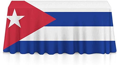 GOAEACH Premium Dust-Proof Table Cloths, Square/Rectangular 3D Print Cuba Flag Tablecloths, Waterproof Stain Resistant Table Toppers - Dinning Tabletop Decoration,