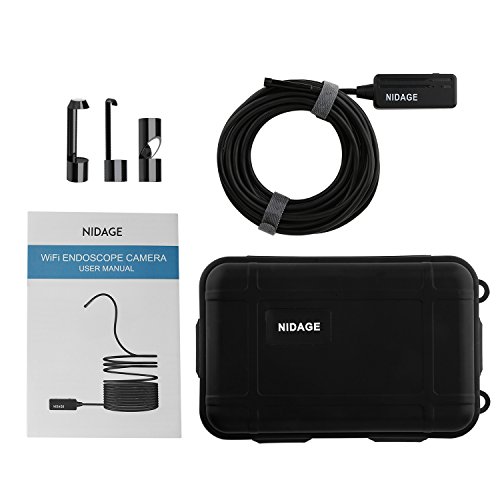 Wireless Endoscope for iPhone Android, NIDAGE WiFi 5.5mm Borescope Inspection Camera 2.0MP HD Semi-rigid Snake Camera for Inspecting Motor Engine Sewer Pipe Vehicle (11.5FT) - Thumbnail 6
