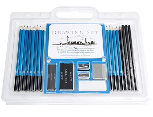 Sketching Drawing Pencil Set,Professional Sketch Charcoal Art Kit Supplies