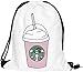 Ababalaya 3D Print Drawstring Backpack Rucksack Shoulder Bags Gym Bag, Starbucks