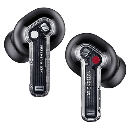 Nothing Ear cuffie bluetooth con Audio Hi-Res, Cancellazione attiva del rumore intelligente, Equalizzatore avanzato e fino a 40.5 ore di ascolto - Nero