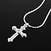 Delicate Sterling Silver Cross Pendant Necklace with Swarovski Cubic Zirconia - Perfect Christian Gift